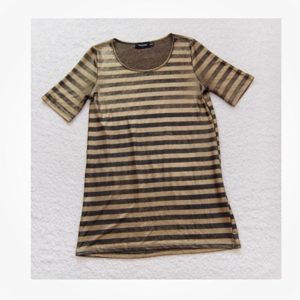 Minkpink metallic striped shirt dress